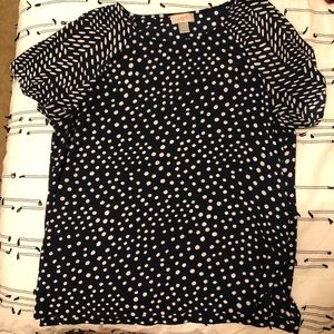 Navy Polka Dot Loft Blouse
